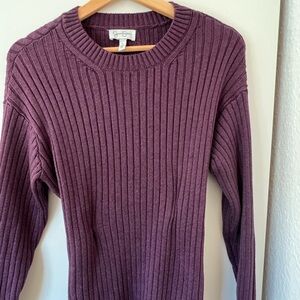 Jessica Simpson Purple Crew Neck Ribbed Sweater